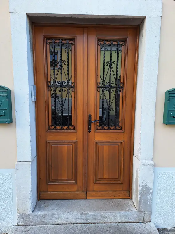 Vhodna vrata s kovanimi mrežami